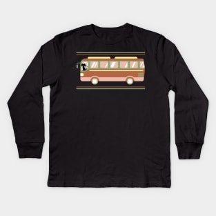 Retro Cat Driving a Bus Mask T-Shirt iPhone Sweatshirt Kids Long Sleeve T-Shirt